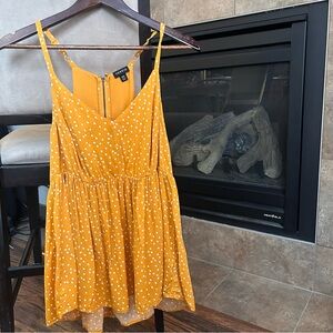 Torrid Yellow & White Baby Doll Tank Top. Adjustable Straps Size 00